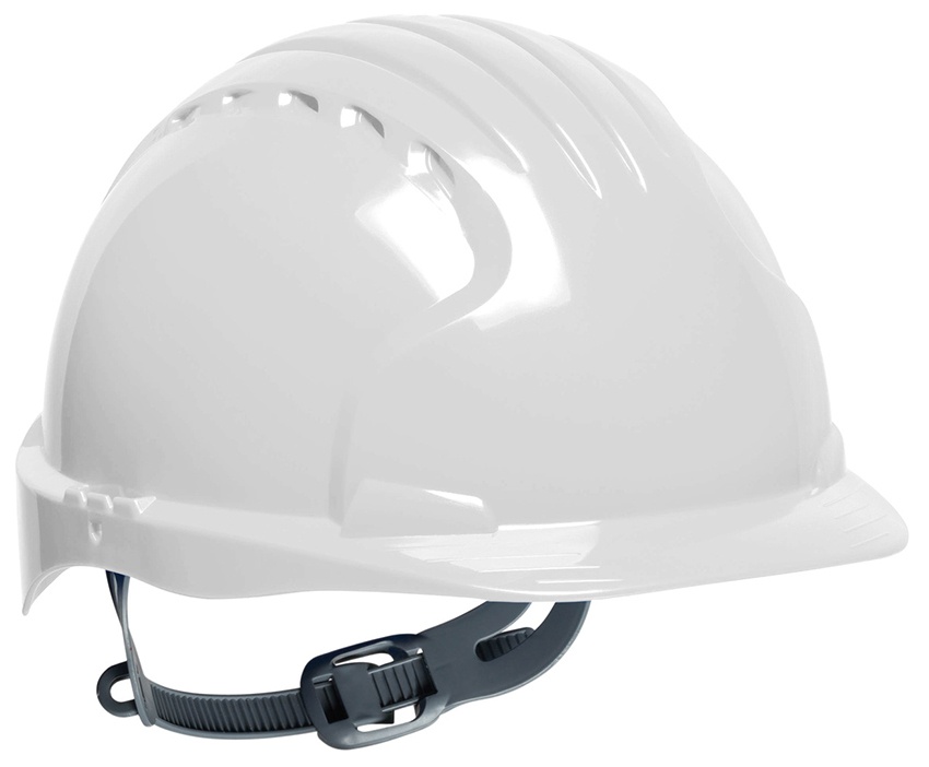 JSP Evolution 6121 Standard Brim HDPE Shell Hard Hat with 6 Point Suspension (General) from GME Supply